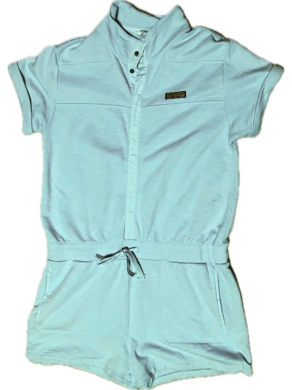 Vineyard Vines Light Blue Knit Terry Cloth Short Sleeve Romper - Large